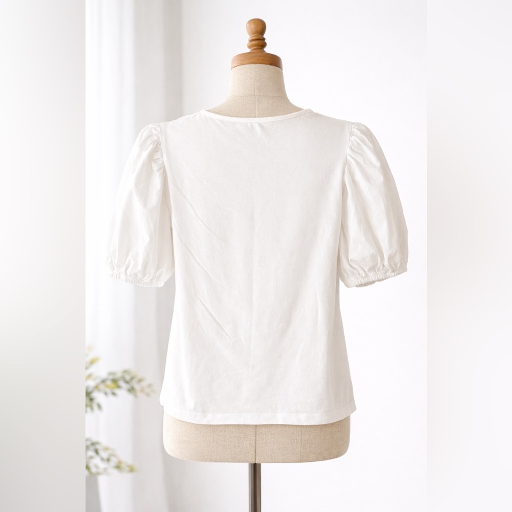 H&M White Puff Sleeve Blouse Size 3XL - Picture 2 of 6